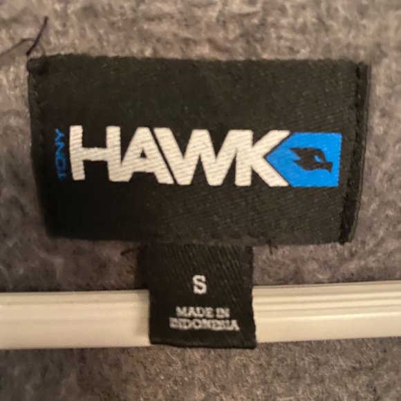 Hawk Fleece Hoodie L/S Men's Small, burgundy, black and gray, zip up front - Picture 8 of 8